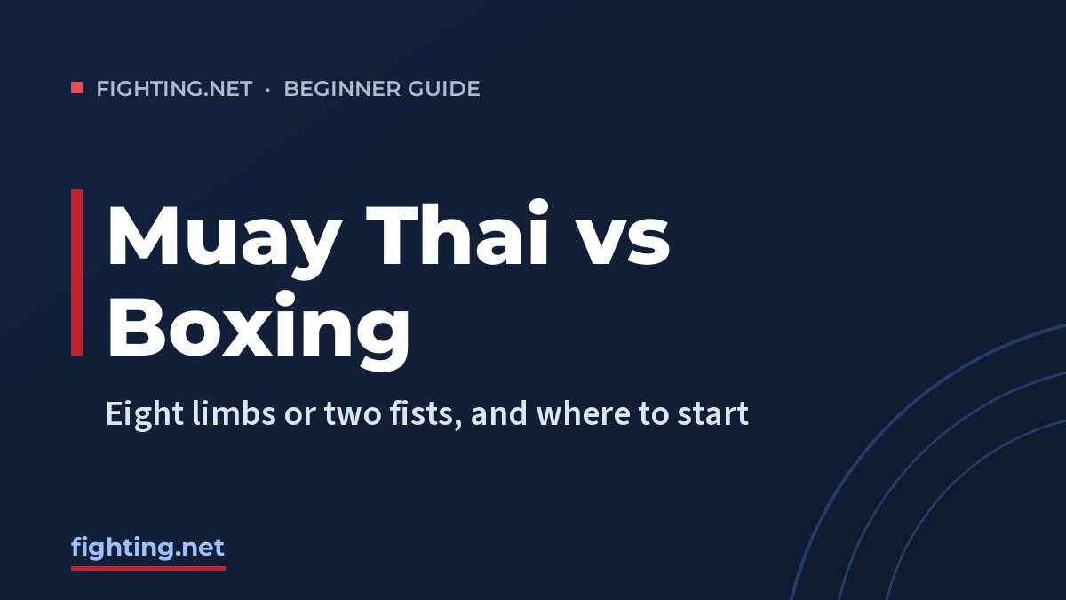 Title card: Muay Thai vs boxing, a beginner's comparison